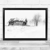 Black & White Oblivion Abandoned Winter Snowstorm Wall Art Print