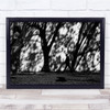 Black & White Trees walking blur moody dark grass Wall Art Print