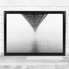 Bridge Black & White Bird Water River Perspective Wall Art Print