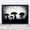 Darkened Days To Come Umbrellas Silhouette people Wall Art Print
