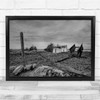 Farmhouse Cart Fence Broken Countryside Landscape Wall Art Print