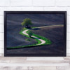 Landscape curved Road Tree Kvacany Slovakia Field Wall Art Print