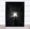 Resident Fear man walking through tunnel lighting Wall Art Print