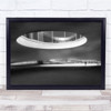 Round Lines circular architecture black and white Wall Art Print