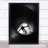 Switzerland Mister boy crawling tunnel silhouette Wall Art Print
