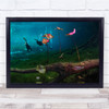 Underwater Diving exploring nature branch Sealife Wall Art Print