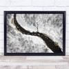 Aerial Landscape Forest Trees River Winter Frost Wall Art Print