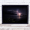 Casalvelino Italy Lightning on sea mountain city Wall Art Print
