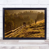 Hay Sunset Landscape Man Person Work Agriculture Wall Art Print