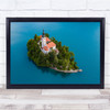 Lake Landmark Travel Tourism Island Trees Church Wall Art Print