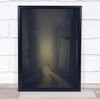 Man Solitary Fog Walking Alone Road Trees Nature Wall Art Print