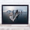 Norway Panorama mountain Winter Sea Ocean Aerial Wall Art Print