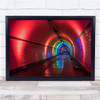 Rainbow Tunnel Lights Bricked Pinks Undergrounds Wall Art Print