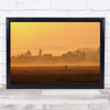 Sunset Fog Person Lonely Alone Landscape Romania Wall Art Print