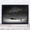 The Lost World black and white person sand dunes Wall Art Print