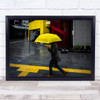 The Yellow Colors Street person walking umbrella Wall Art Print