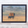 Wildlife Nature elephant and baby landscape view Wall Art Print