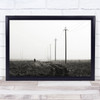 Autumn Morning Fog Frost Despair Electric poles Wall Art Print