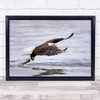 Bald Eagle near water wings flapping reflection Wall Art Print