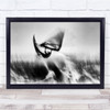 Black & White Surfing sea splash blur sky moody Wall Art Print