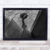 black and white aerial reflection rain umbrella Wall Art Print