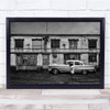Classic Car Old Woman Black & White street view Wall Art Print