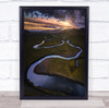 Colourful Rivers landscape sunrise curved river Wall Art Print