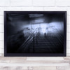 Exit From The SuBlack & Whiteay blurry stairway Wall Art Print