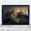 Landscape Summit Peak Mountain Snowy Clouds Sky Wall Art Print