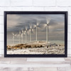 Landscape Wind Turbines Morella Spain Low Speed Wall Art Print