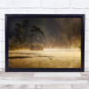 Mood Ducks Trees Island Smoke Mist On The Water Wall Art Print