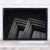 Trilateral Shapes Building Pattern Architecture Wall Art Print