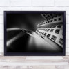 Abstract Building Perspective Black white Blur Wall Art Print