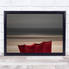 Beach Sea Ocean Sand Moody Water Coastline Red Wall Art Print