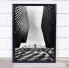 Buildings silhouette person staircase opposite Wall Art Print