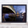 Night Bridge Panorama Water Reflection Skyline Wall Art Print