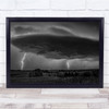 Night Lightning Cloud Black Dark Scary Weather Wall Art Print