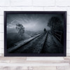 Somewhere Out There Train track rail Man Trees Wall Art Print