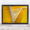 Stairwell Abstract Yellow Spiral Modern Shapes Wall Art Print