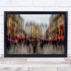 Street People Colourful Window Rain City Crowd Wall Art Print