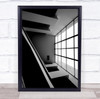 Abstract Architecture black and white windows Wall Art Print