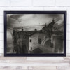 Broken Reality surreal church black and white Wall Art Print