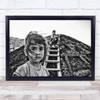 Daughter Of Charcoal Little girl Ladder dirty Wall Art Print