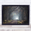 Landscape Forest Nature Fog Mist Tree Jogging Wall Art Print