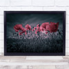 Poppies Red Pink Creative Selective Colouring Wall Art Print