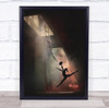 Smoke Dance ballet ballerina ladder light ray Wall Art Print