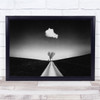 Stranger Distance Black White Cloud Path Tree Wall Art Print