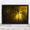 Sun Morning Yellow Rays Beam Forest Tree Mist Wall Art Print