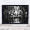 Via Dei Condotti black and white architecture Wall Art Print