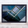 Architecture Building Lines Reflections Bleu Wall Art Print